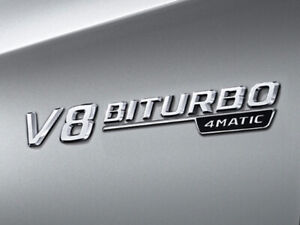 2 x Biturbo 4 MATIC Chrome Badge Emblème Pour Mercedes AMG