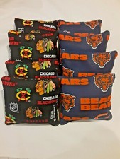 8 Cornhole Bag Set Corn Hole Chicago Bears and Blackhawks