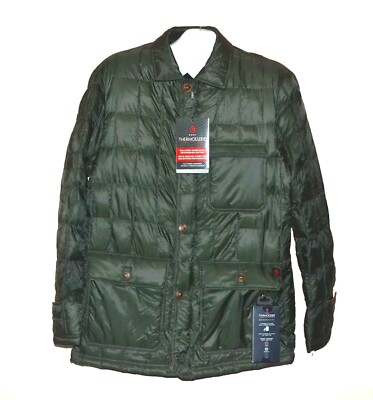 Thermoluxe Heat System of Rainfores Men's Green Quilted Casual Jacket Sz L $495 