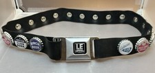 Vtg Soda Pop Bottle Cap Belt Seat Belt Buckle Rubber Adjustable Small Unisex 1