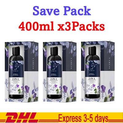 3x 2in1 shampoo Conditioner Herbal Reduce Hair Care Eliminate Dandruff Varlis