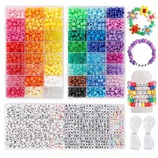 Quefe 3960pcs Pony Beads for Bracelet Making Kit 48 Colors Kandi Beads Set, 2...