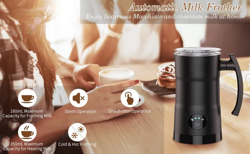 Milk Frother Electric Coffee Frother Warm And Cold Milk Foamer 4 In 1 Automatic Milk Frother Electric Coffee Frother Warm And Cold Milk Foamer 4 In 1 Automatic