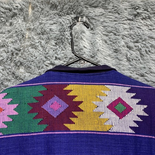 Women's Vintage El Huarache Guatemalan Embroidered Zip Jacket Sz. Med Aztec - Picture 15 of 15