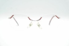 Vintage Metzler 0817 Silver Red Rimless Glasses Eyeglass Frame NOS