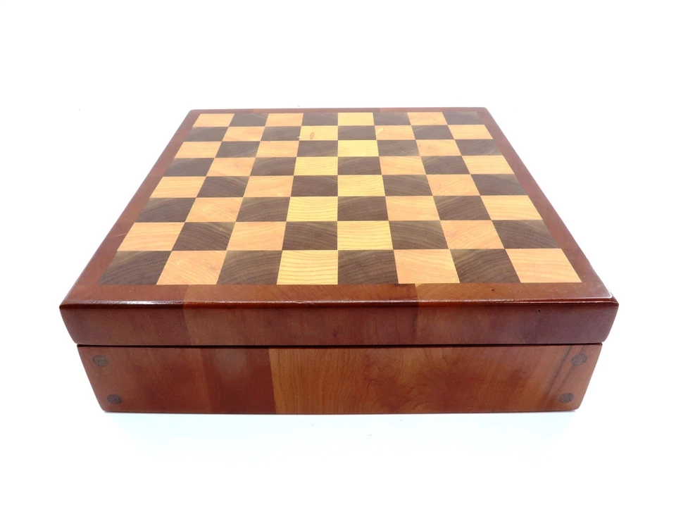 Custom CHESS Board by Edward Burger made from Cherry, Walnut and Ash Wood SIGNED - Image 3 of 4