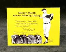 Mickey Mantle Cooper Tires Advertising Promo Reproduction Card New York Yankees