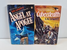 Angel At Apogee Cyberstealth S N Lewitt 2 x Sci Fi Book Bundle Vintage Paperback