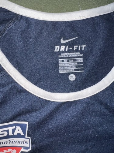Nike USTA Jr. Team Tennis Jersey Large 13-15 Years Blue New With Tags - Picture 3 of 5