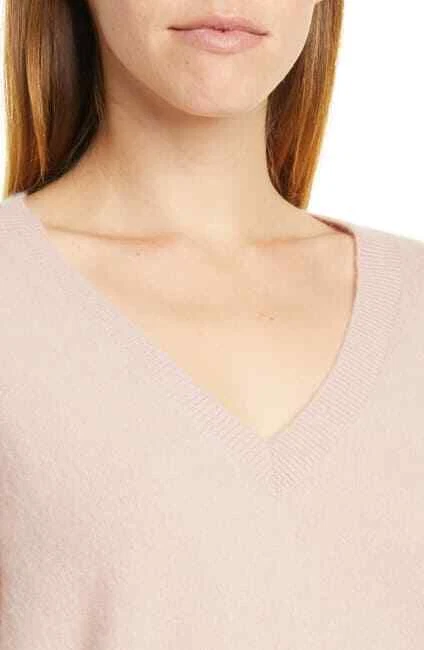Новый Nordstrom подпись v-образным вырезом кашемир пуловер в розовый - размер M #S1760 - Изображение 2 из 4