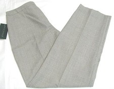 NWT Gray Windowpane Pants 10 88 Wool Blend Lined 27" Harve Benard Womens M