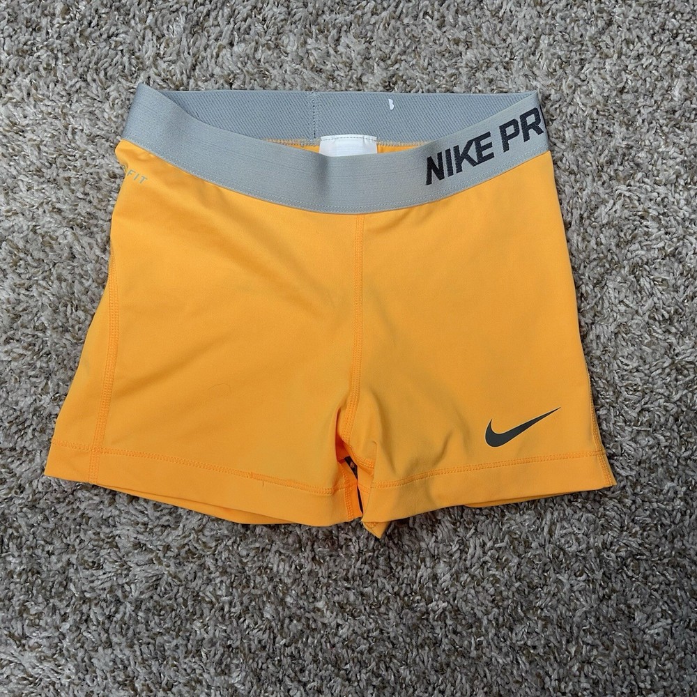 Nike Women Pro 3-Inch Training Compression Shorts Orange Size Small