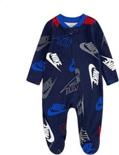 Nike Baby Boys Girls One Piece Zip Footed Coverall Navy Blue Newborn 0-3M NEW