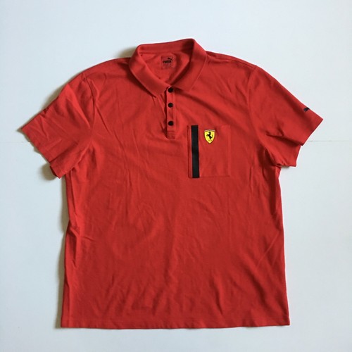 Puma Ferrari Red Cotton Knit Polo Golf 