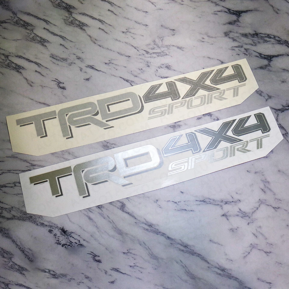 2x 3D TRD 4x4 deportivo gris oscuro camioneta plataforma lateral logotipo calcomanía limitada Foto 2 de 4