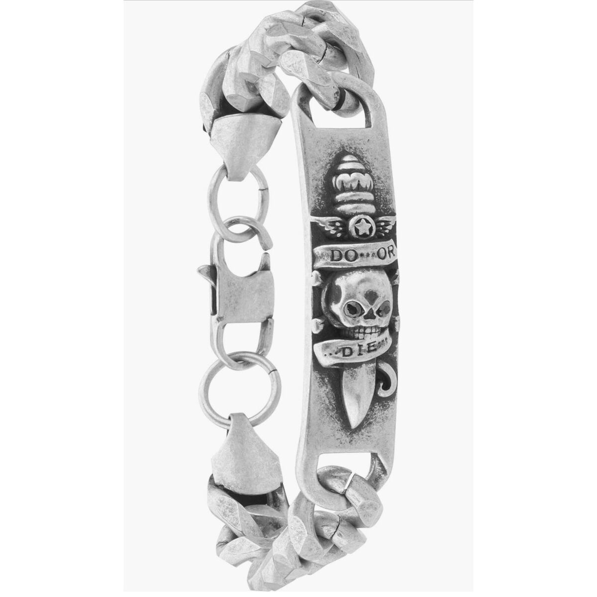 New Ed Hardy Do or Die Antique Silver-Tone Stainless Steel New Ed Hardy Do or Die Antique Silver-Tone Stainless Steel