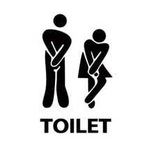Wall Door Sticker impatient toilet bathroom funny wallart decal vinyl sign