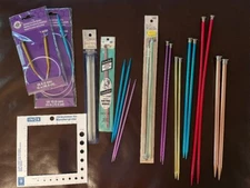 Lot of Knitting Needles in different sizes and circular and double pointed