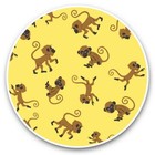 2 x Vinyl Stickers 30cm - Yellow Cheeky Monkey Pattern Jungle  #46492