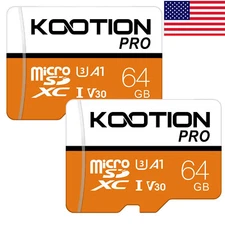 KOOTION 2PCS 64GB Ultra Micro SD TF SDXC Memory Card Flash 80MB/s Class 10 Card