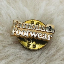 Famous Footwear Shoe Employee 1 Year Service Award Gold Tone Lapel Pin