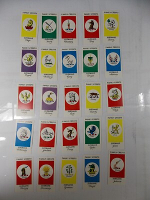 Sweetule Trade Cards Family Crests 1961 Complete Set 25
