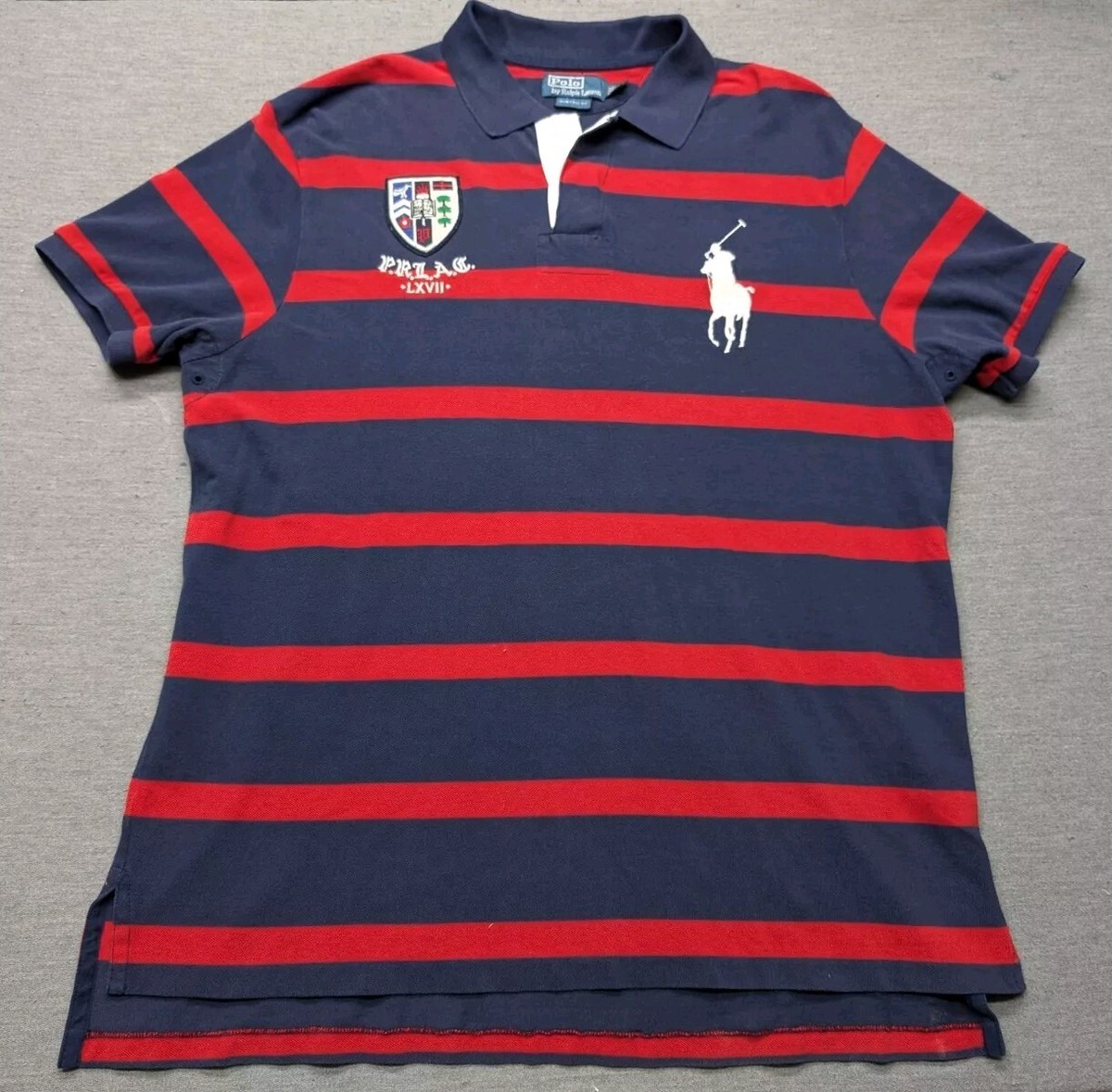 【極美USED】 POLO RALPH LAUREN HEAVY WEIGHT Polo Ralph Lauren Big Pony Crest Rugby PRLAC LXVII Custom Fit Polo