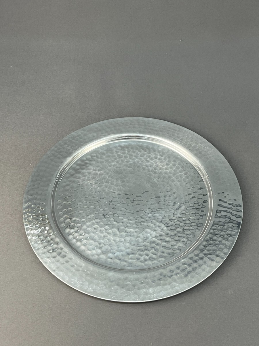 5 West Elm Hammered Metal Silver Pewter/Aluminum Chargers Plate 13