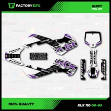 White & Purple Shift Racing Graphics Kit fit Kawasaki 00-09 Klx110 KLX 110 Decal