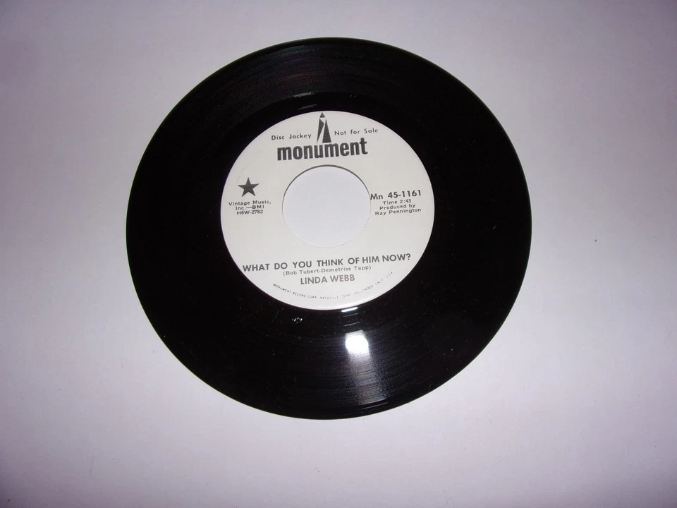 Linda Webb: What Do You Think Of Him Now / I Would Easy / 45/ Promo/ 1970 NM - Image 2 of 2