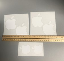 Apple Logo White Stickers 6 Total Stickers Authentic Apple Packaging 2 Sizes
