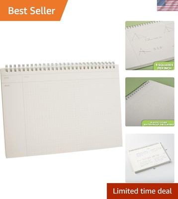 Graph Paper Notebook, 4 Pack Spiral Notebook with Plastic Cover, 60 Sheets, 7...