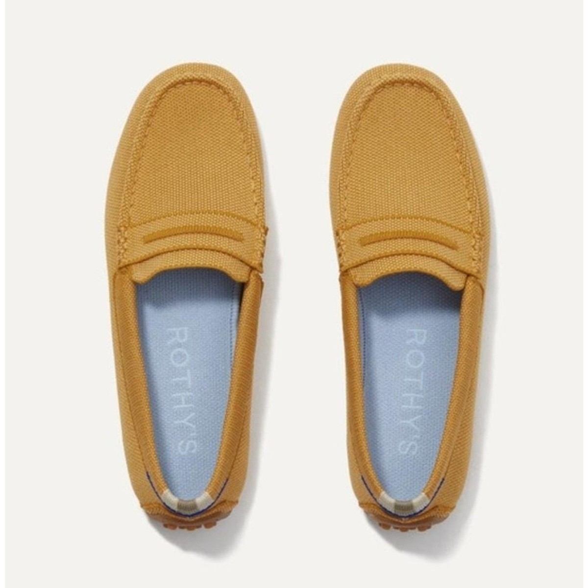 Rothy\'s Men\'s Blue Canvas Slip-On Loafers with Yellow Insole The Penny Loafer in Blue Raffia-Knit for Women | Rothy main image 2