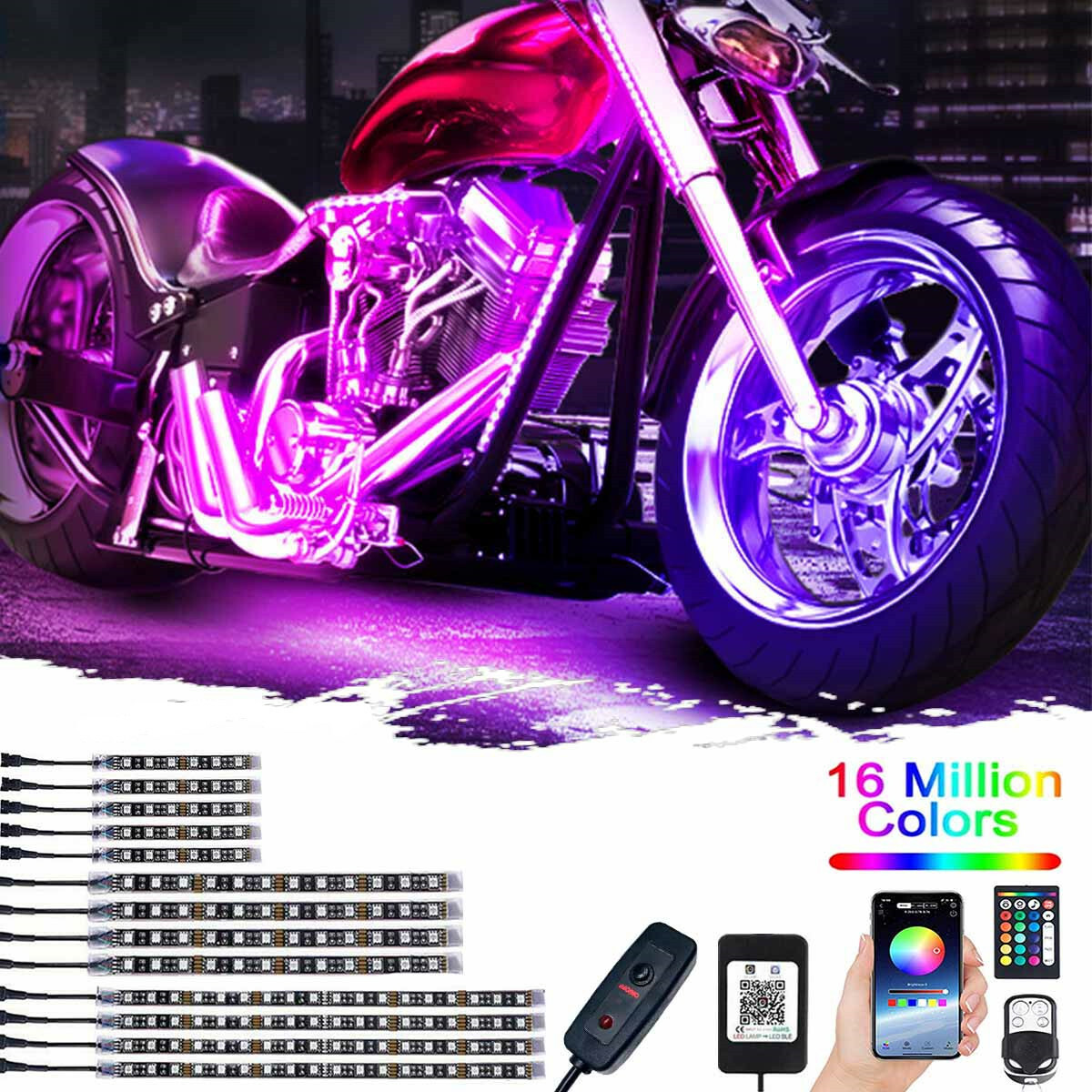 Motorcycle Led Light Strips SEMAPHORE Universal License Plate LED