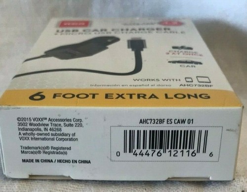 USB Car Charger +Micro USB charge Cable 6 Feet RCA NEW - 第 5/6 張圖片