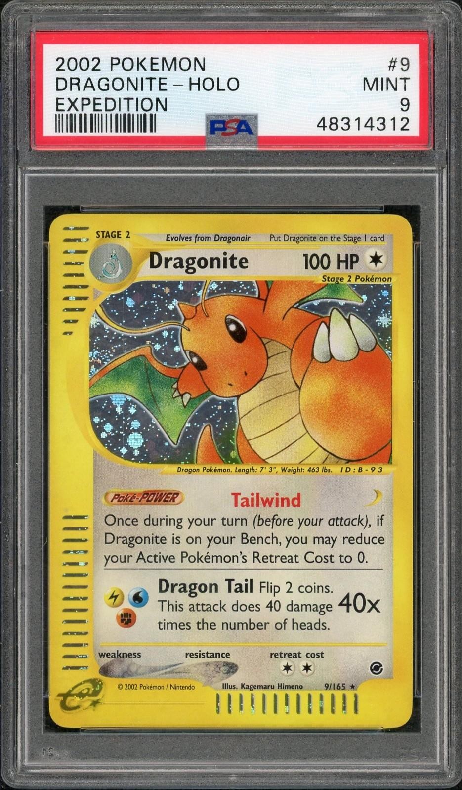 2002 Pokemon Expedition Dragonite Holo #9 PSA 9
