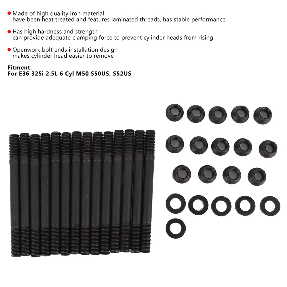 Cylinder Head Stud Nuts ARP 201-4302 For E36 325i 2.5L 6 Cyl M50 S50US´ - Image 3 of 4