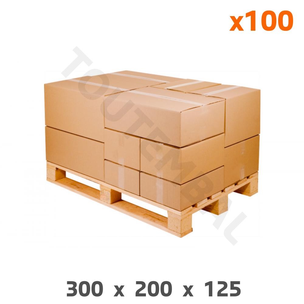 Caisse carton 300x200x125mm emballage de stockage et boîte de transport