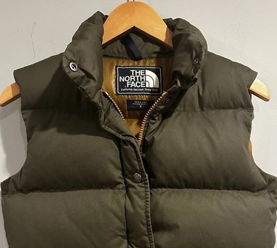 North Face Vintage Lindero Olive Quilted Puffer Goose Down Vest Small Jacket