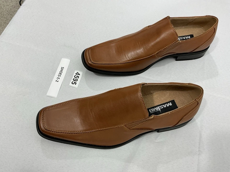 Zapatos mocasines sin cordones Masimo para hombre 10,5 cuero marrón nuevos sin etiquetas Foto 3 de 4