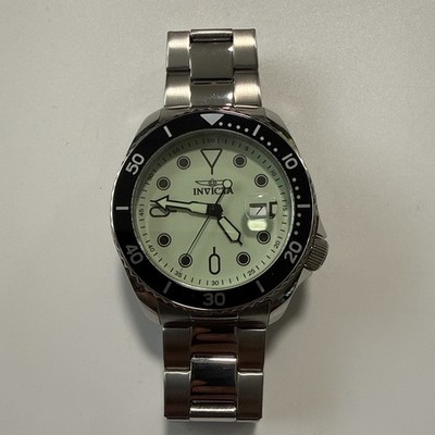 Invicta Men's Watch Pro Diver Quartz Luminous Green Dial Steel Bracelet 47305