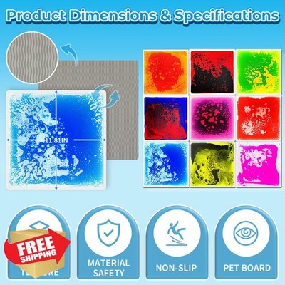 Onyoloy 9pc Liquid Sensory Floor Tiles Toddlers Lava Mats | eBay