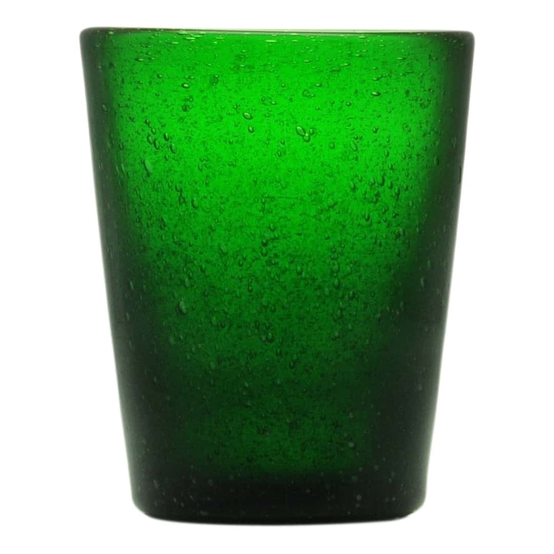 Memento Colorful Water Glasses Emerald Green Blown Glass 4pcs