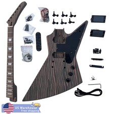 Unfinished Zebrawood Bone Nuts DIY Electric Guitar Kits Set Neck Free Shipping