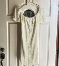 Urban Outfitters Ivory Boho Milkmaid Cottagecore Romantic Midi Dress -Size Large