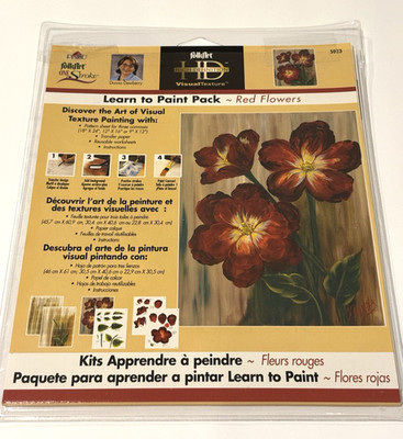 Plaid Folk Art One Stroke Learn to Paint Kit 5023 Red Flowers Donna Dewberry NOS