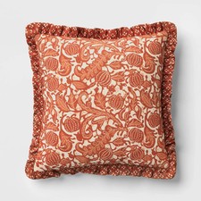 Square Pumpkin Pillow with Printed Reverse an...