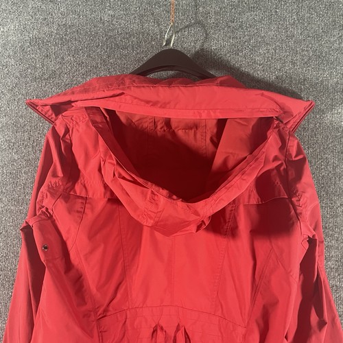 Cole Haan Women’s XL Red Rain Jacket Packable Hidden Hood Trench Coat Travel - Picture 9 of 10