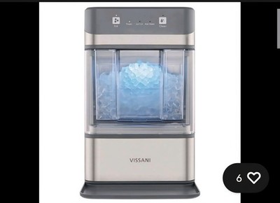 Vissani 34 lbs. Portable Nugget Ice Maker w/ Automatic Cleaning, Stainless Steel