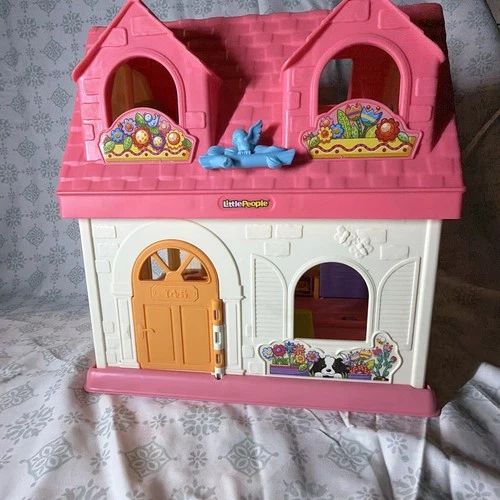 Fisher Price Little People Dollhouse Pink House Playset Vintage Toy(House Only)
